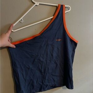 Wrangler Women's One-Shoulder Navy Crop Top NWT XXL